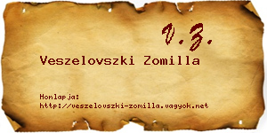 Veszelovszki Zomilla névjegykártya